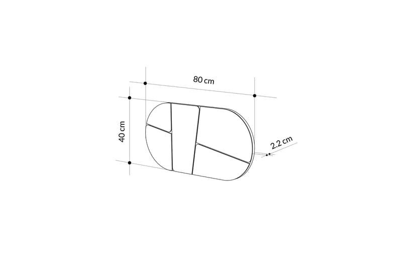 Otis  Vägghängd Spegel Oval 80 cm Svart - Inredning & dekor - Speglar - Väggspegel