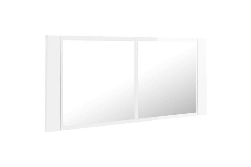 Spegelskåp för badrum LED vit högglans 100x12x45cm - Vit - Inredning & dekor - Speglar - Spegelmöbler - Spegelskåp