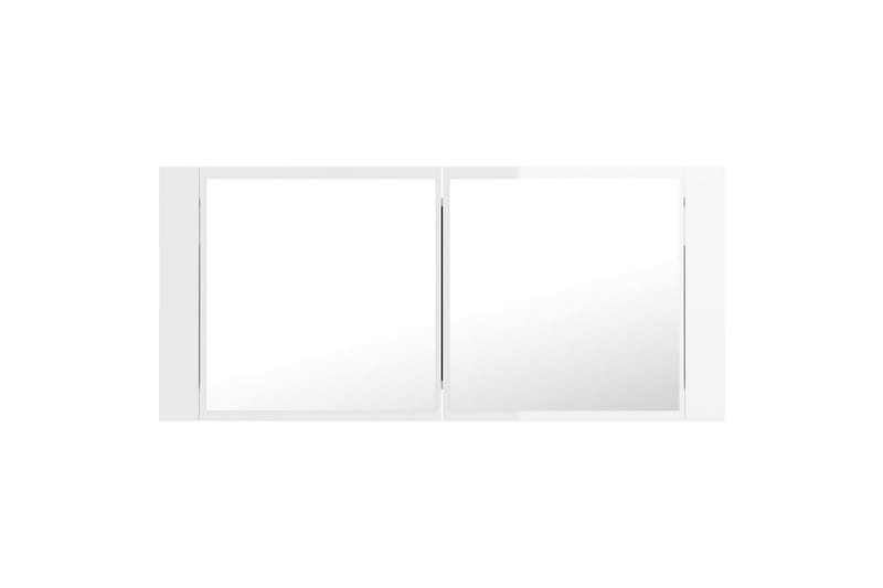 Spegelskåp för badrum LED vit högglans 100x12x45cm - Vit - Inredning & dekor - Speglar - Spegelmöbler - Spegelskåp