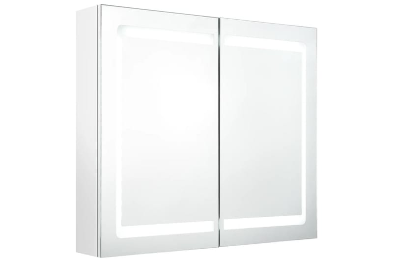 Spegelskåp med LED blank vit 80x12x68 cm - Vit - Inredning & dekor - Speglar - Spegelmöbler - Spegelskåp