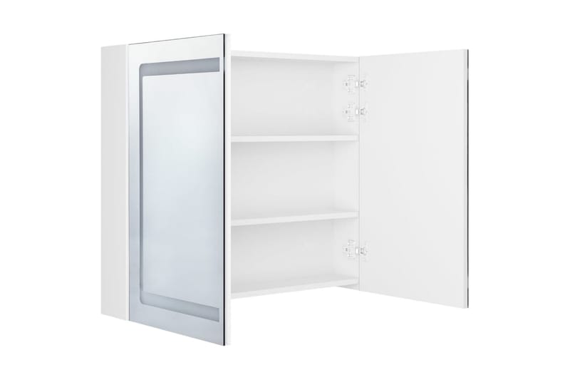 Spegelskåp med LED blank vit 80x12x68 cm - Vit - Inredning & dekor - Speglar - Spegelmöbler - Spegelskåp