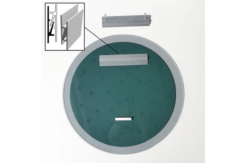 BLESSAC Väggspegel Rund 65 cm Grå/Härdat Glas - Inredning & dekor - Speglar - Väggspegel