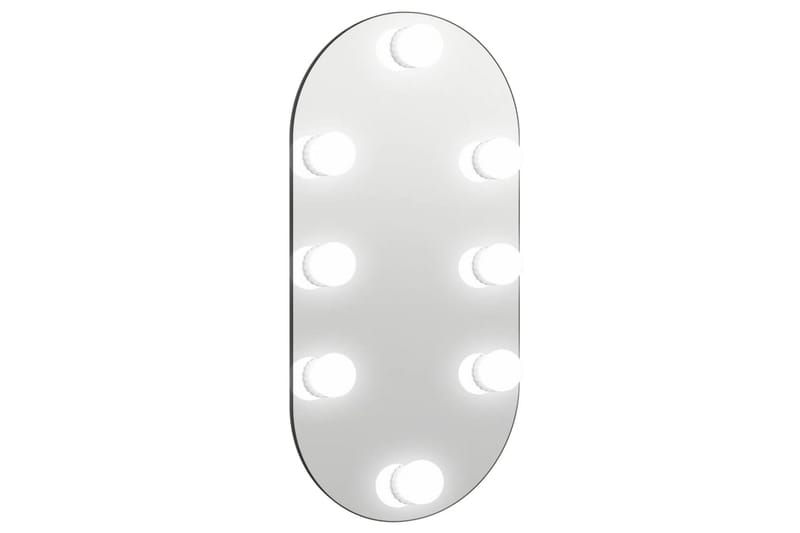 Spegel med LED-lampor 40x20 cm glas oval - Silver - Inredning & dekor - Speglar - Väggspegel