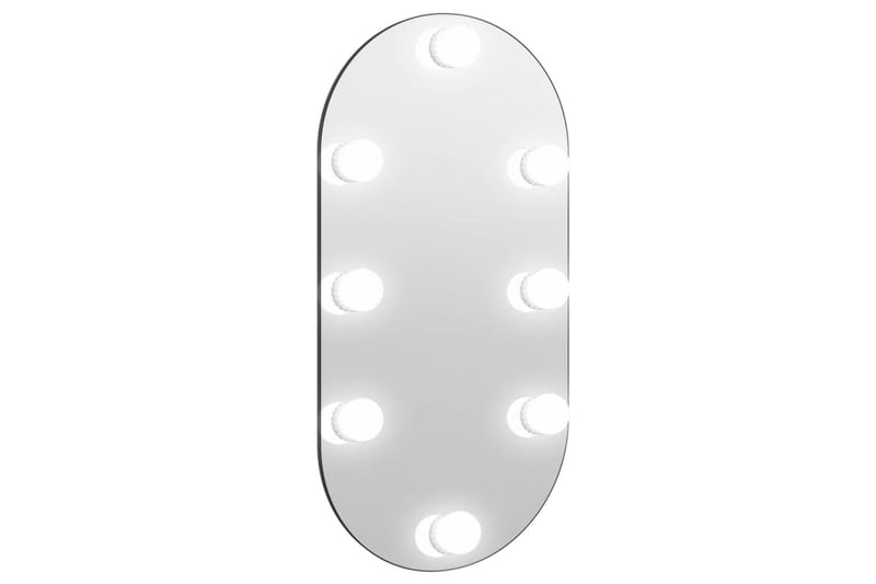 Spegel med LED-lampor 60x30 cm glas oval - Silver - Inredning & dekor - Speglar - Väggspegel