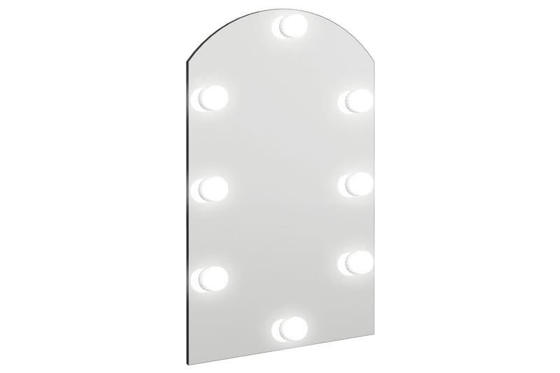 Spegel med LED-lampor 60x40 cm glas valvformad - Silver - Inredning & dekor - Speglar - Väggspegel