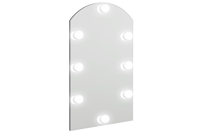 Spegel med LED-lampor 70x40 cm glas valvformad (335864+32608 - Silver - Inredning & dekor - Speglar - Väggspegel