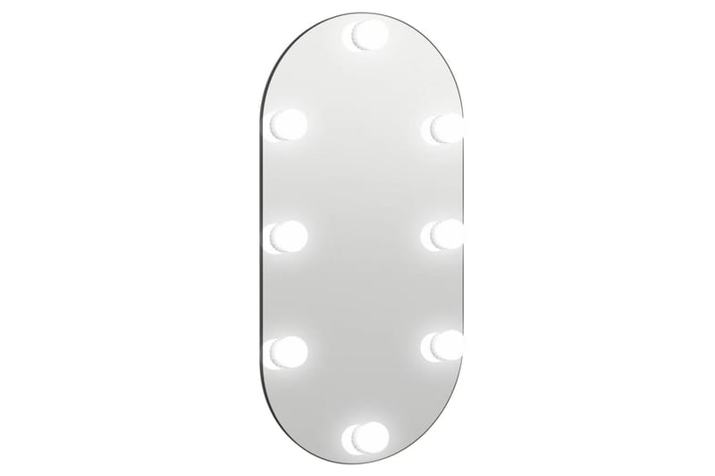 Spegel med LED-lampor 80x40 cm glas oval - Silver - Inredning & dekor - Speglar - Väggspegel