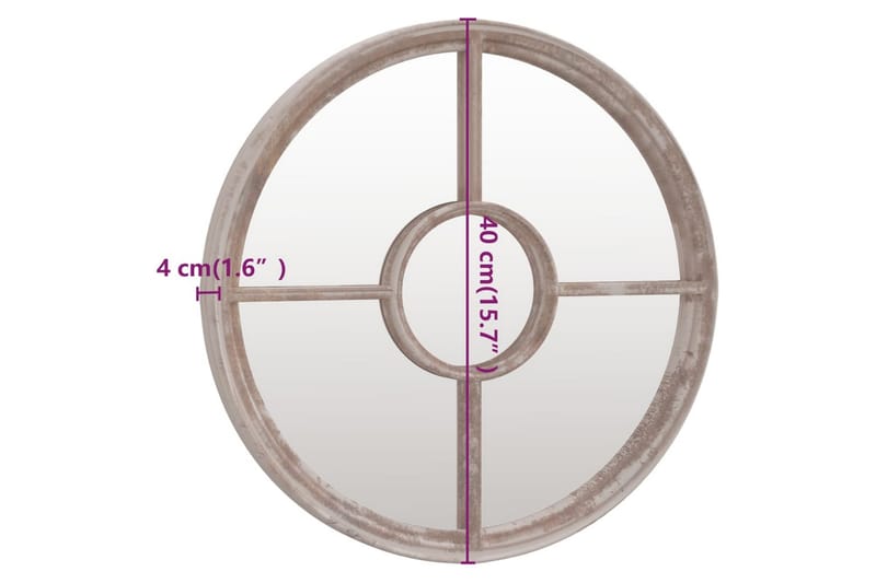 Trädgårdsspegel sandfärgad 40x4 cm rund järn för utomhusbruk - Kräm - Inredning & dekor - Speglar - Väggspegel