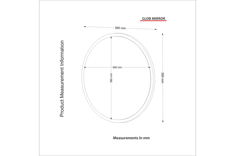 URBIETA Spegel 59 cm Valnöt - Inredning & dekor - Speglar - Väggspegel