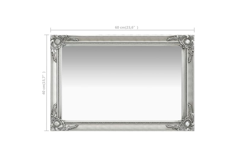 Väggspegel barockstil 60x40 cm silver - Inredning & dekor - Speglar - Väggspegel