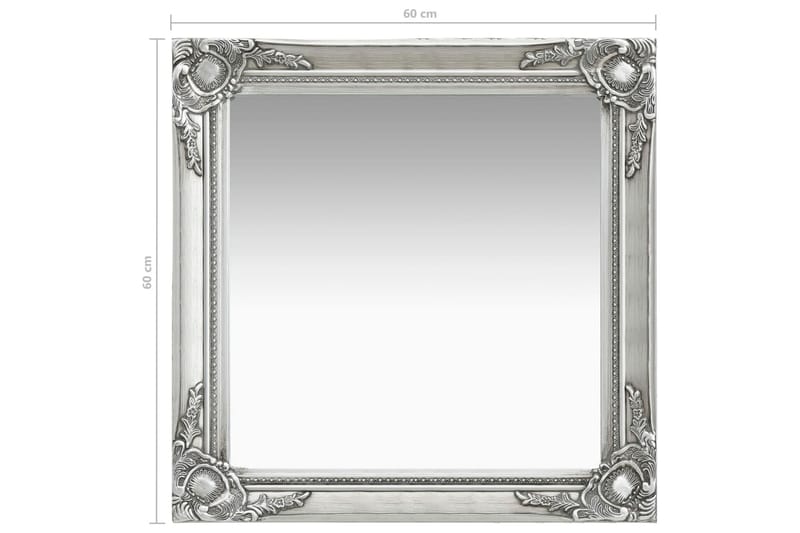 Väggspegel barockstil 60x60 cm silver - Inredning & dekor - Speglar - Väggspegel