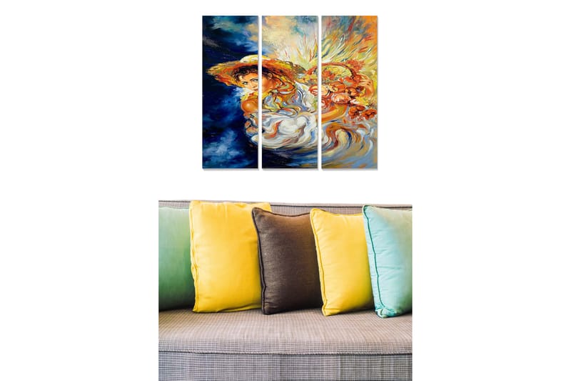 CANVASTAVLA Abstract 3-pack Flerfärgad 20x50 cm - Inredning & dekor - Tavlor & konst - Canvastavla