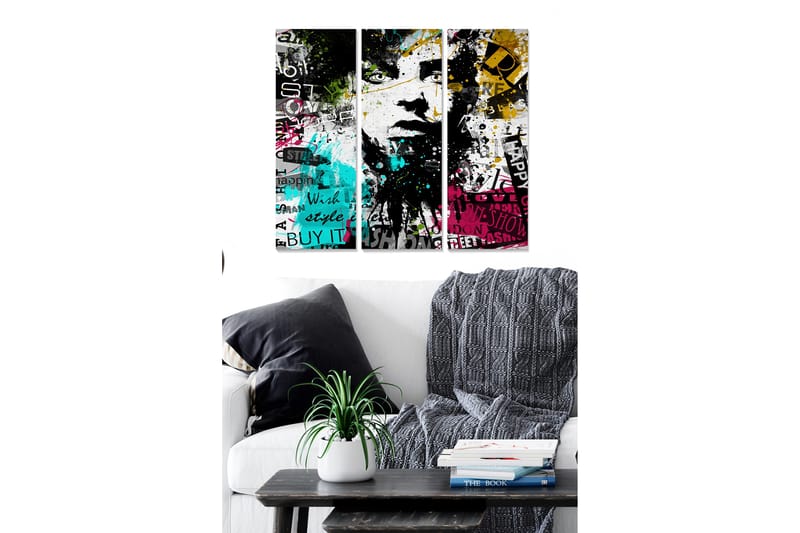 CANVASTAVLA Abstract 3-pack Flerfärgad 20x50 cm - Inredning & dekor - Tavlor & konst - Canvastavla