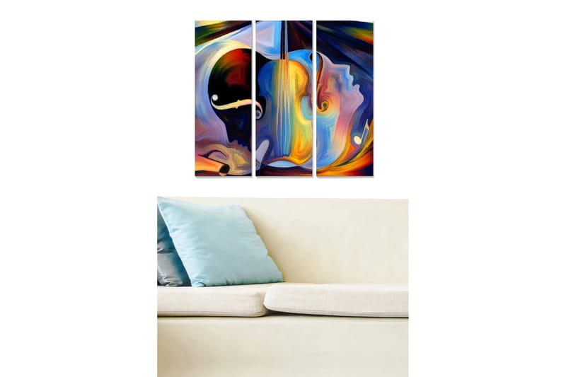 CANVASTAVLA Abstract 3-pack Flerfärgad 20x50 cm - Inredning & dekor - Tavlor & konst - Canvastavla