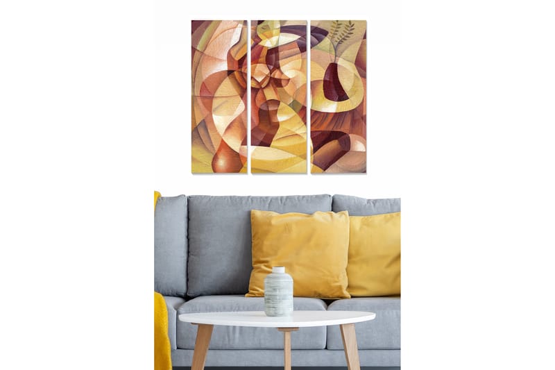 CANVASTAVLA Abstract 3-pack Flerfärgad 20x50 cm - Inredning & dekor - Tavlor & konst - Canvastavla