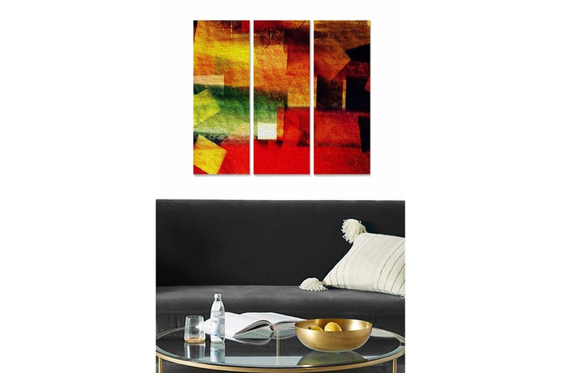 CANVASTAVLA Abstract 3-pack Flerfärgad 20x50 cm - Inredning & dekor - Tavlor & konst - Canvastavla