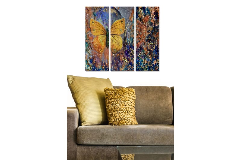 CANVASTAVLA Abstract 3-pack Flerfärgad 20x50 cm - Inredning & dekor - Tavlor & konst - Canvastavla