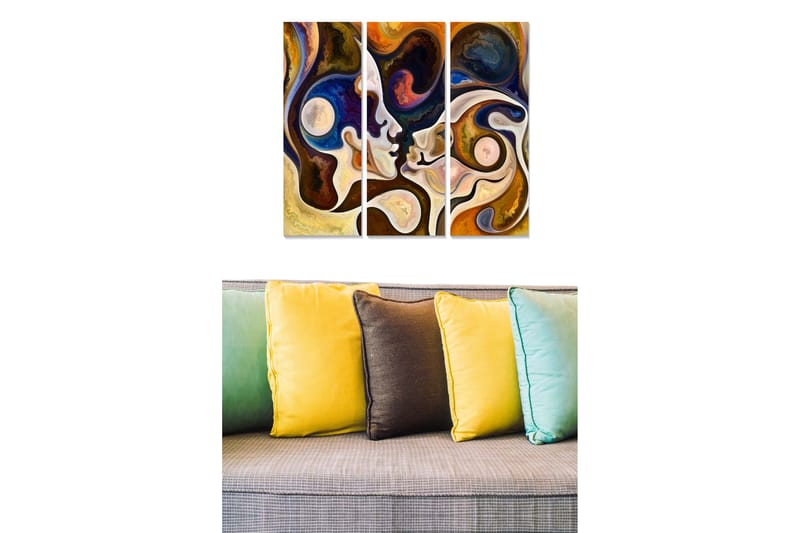 CANVASTAVLA Abstract 3-pack Flerfärgad 20x50 cm - Inredning & dekor - Tavlor & konst - Canvastavla