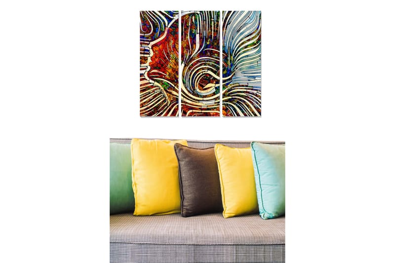 CANVASTAVLA Abstract 3-pack Flerfärgad 20x50 cm - Inredning & dekor - Tavlor & konst - Canvastavla