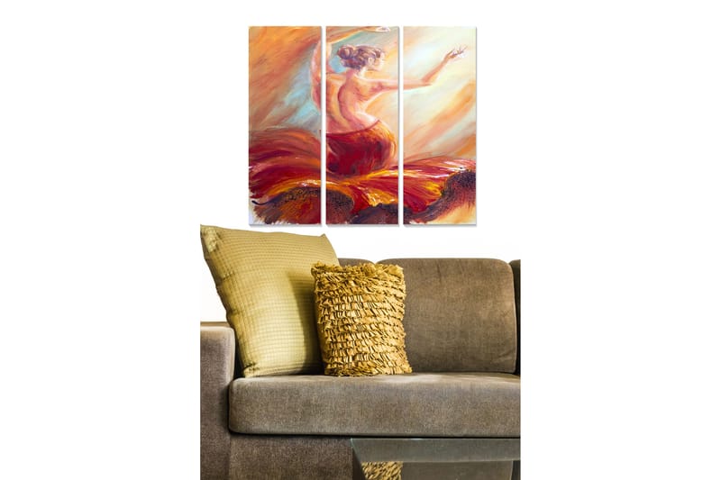 CANVASTAVLA Abstract 3-pack Flerfärgad 20x50 cm - Inredning & dekor - Tavlor & konst - Canvastavla