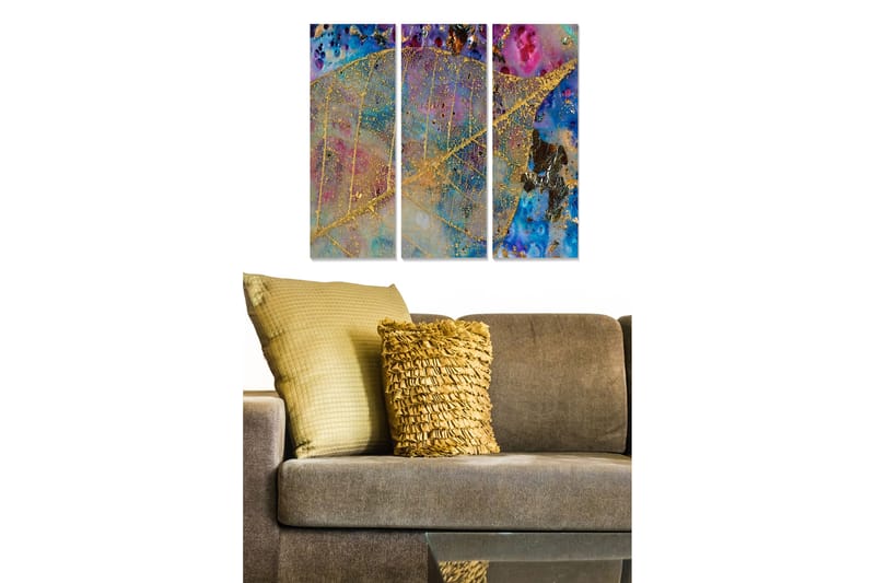 CANVASTAVLA Abstract 3-pack Flerfärgad 20x50 cm - Inredning & dekor - Tavlor & konst - Canvastavla