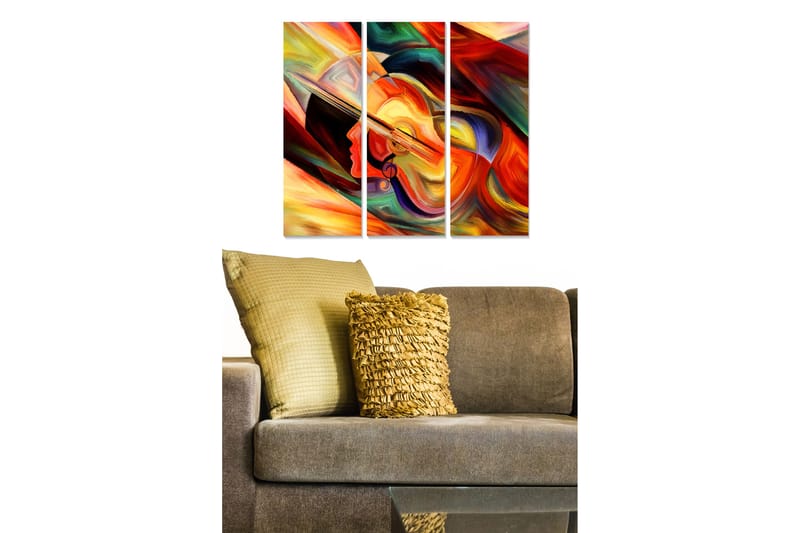 CANVASTAVLA Abstract 3-pack Flerfärgad 20x50 cm - Inredning & dekor - Tavlor & konst - Canvastavla