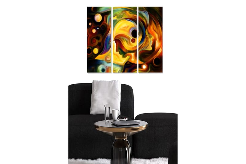 CANVASTAVLA Abstract 3-pack Flerfärgad 20x50 cm - Inredning & dekor - Tavlor & konst - Canvastavla