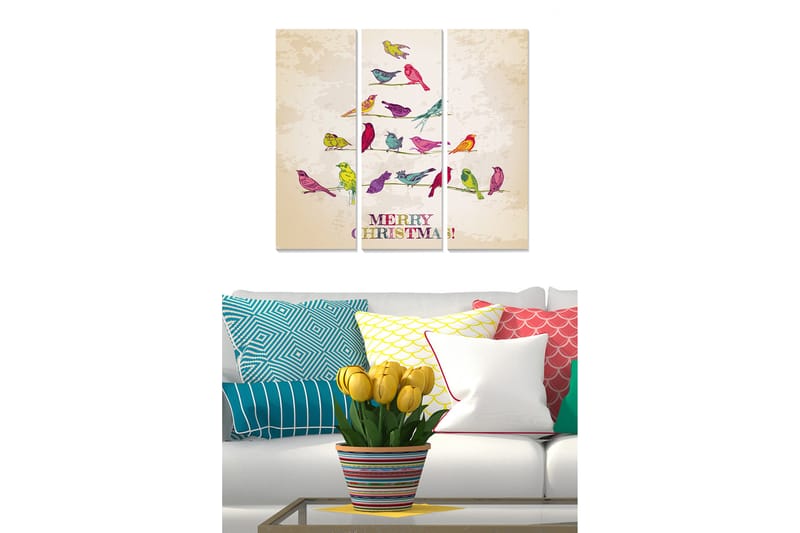 CANVASTAVLA Christmas 3-pack Flerfärgad 20x50 cm - Inredning & dekor - Tavlor & konst - Canvastavla