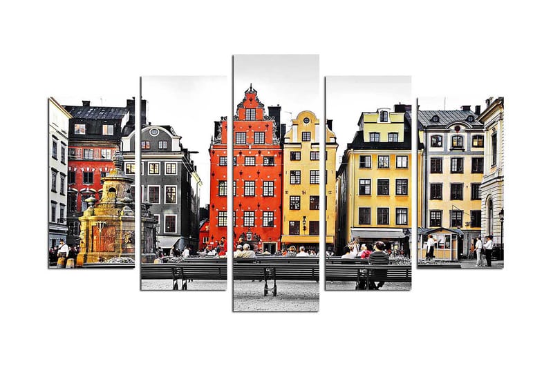 CANVASTAVLA City 5-pack Flerfärgad 20x60 cm - Inredning & dekor - Tavlor & konst - Canvastavla