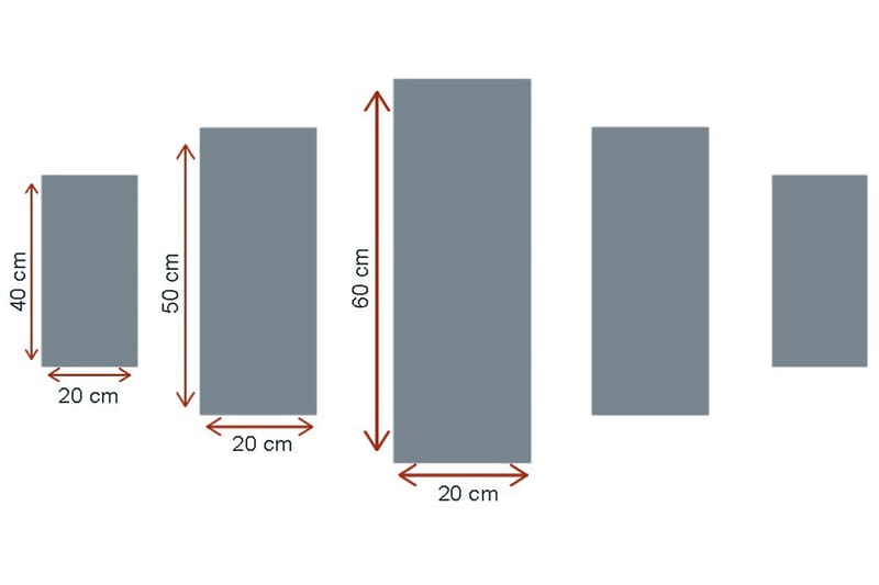 CANVASTAVLA City 5-pack Flerfärgad 20x60 cm - Inredning & dekor - Tavlor & konst - Canvastavla