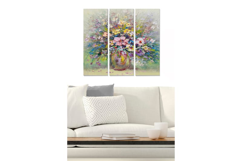 CANVASTAVLA Floral 3-pack Flerfärgad 20x50 cm - Inredning & dekor - Tavlor & konst - Canvastavla