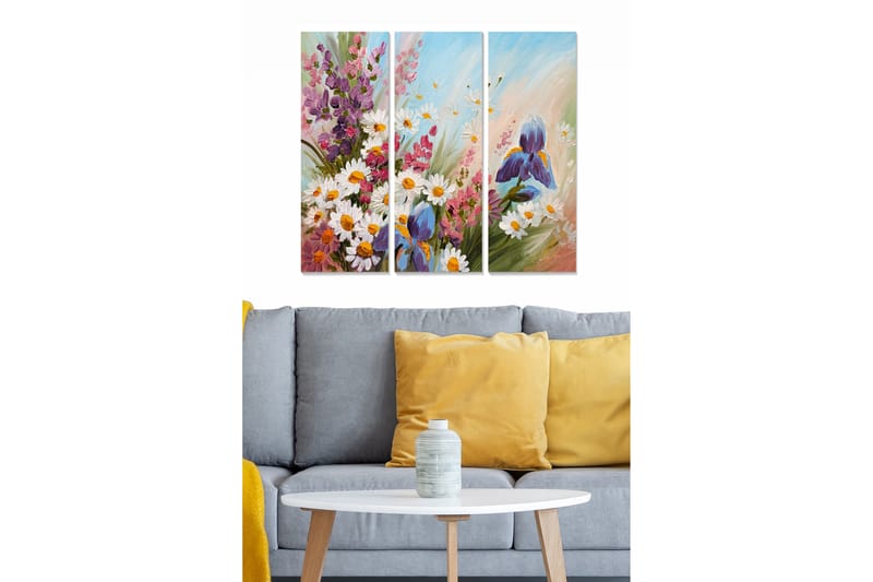 CANVASTAVLA Floral 3-pack Flerfärgad 20x50 cm - Inredning & dekor - Tavlor & konst - Canvastavla