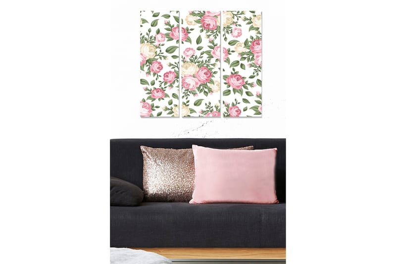 CANVASTAVLA Floral 3-pack Flerfärgad 20x50 cm - Inredning & dekor - Tavlor & konst - Canvastavla