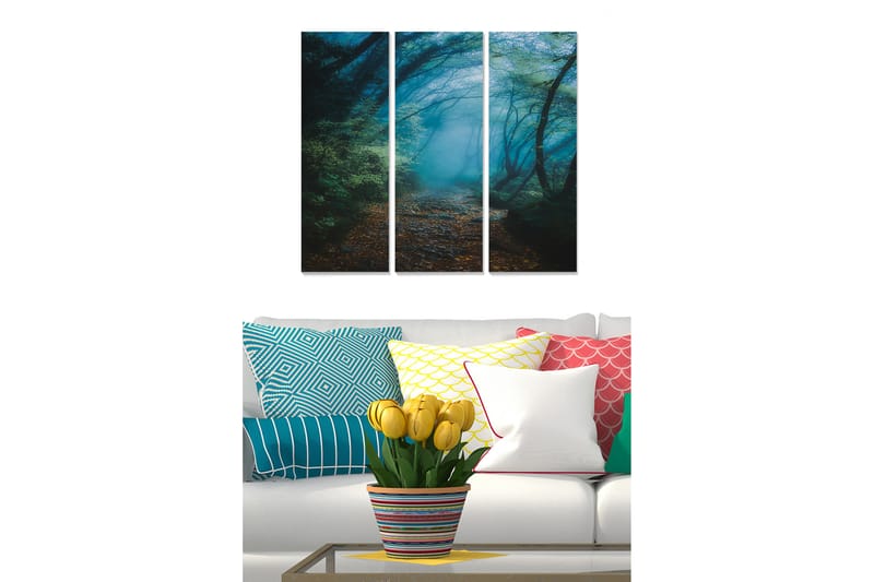 CANVASTAVLA Floral 3-pack Flerfärgad 20x50 cm - Inredning & dekor - Tavlor & konst - Canvastavla