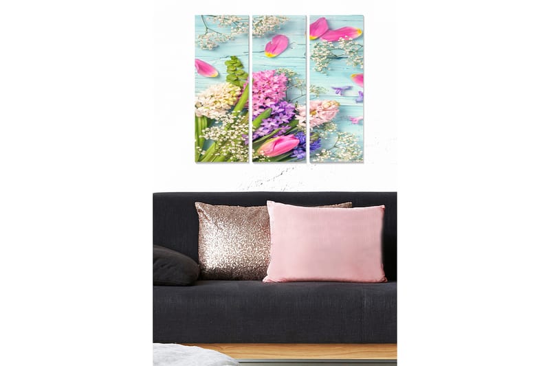 CANVASTAVLA Floral 3-pack Flerfärgad 20x50 cm - Inredning & dekor - Tavlor & konst - Canvastavla