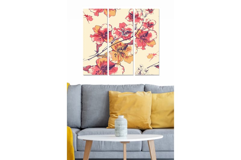 CANVASTAVLA Floral 3-pack Flerfärgad 20x50 cm - Inredning & dekor - Tavlor & konst - Canvastavla