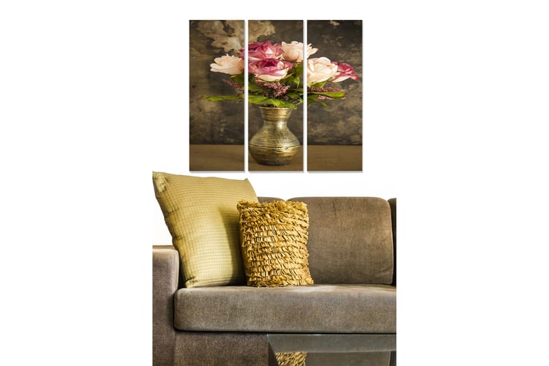 CANVASTAVLA Floral 3-pack Flerfärgad 20x50 cm - Inredning & dekor - Tavlor & konst - Canvastavla