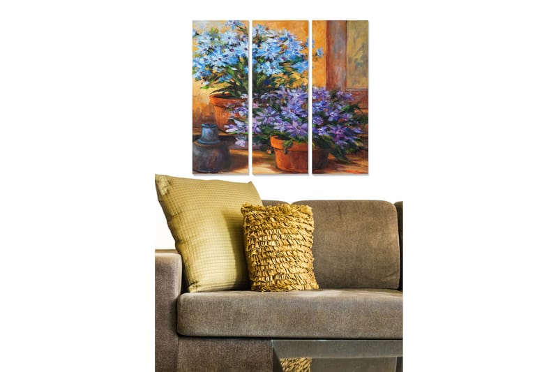 CANVASTAVLA Floral 3-pack Flerfärgad 20x50 cm - Inredning & dekor - Tavlor & konst - Canvastavla