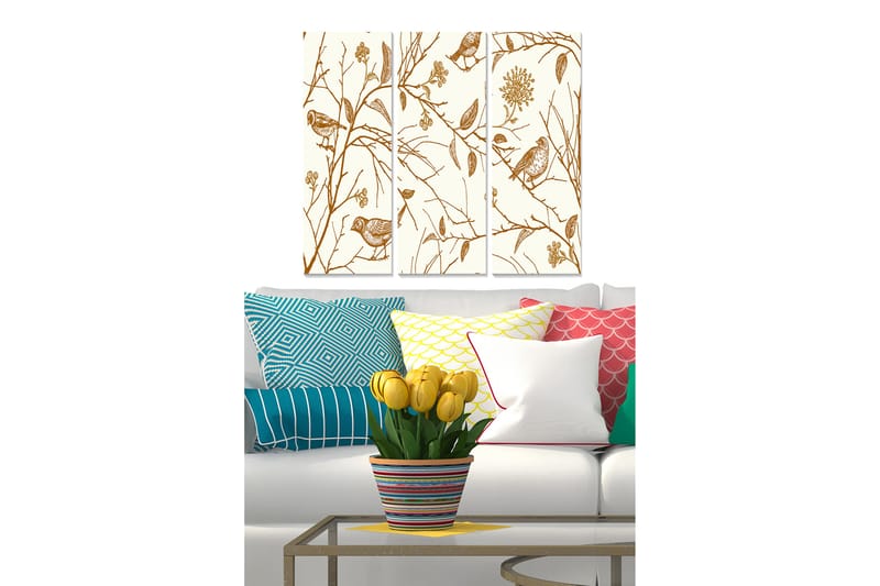 CANVASTAVLA Floral 3-pack Flerfärgad 20x50 cm - Inredning & dekor - Tavlor & konst - Canvastavla