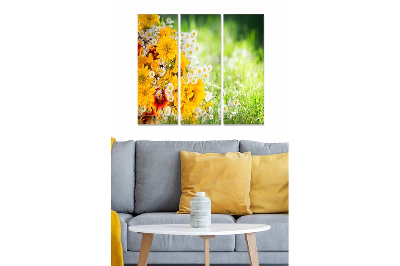 CANVASTAVLA Floral 3-pack Flerfärgad 20x50 cm - Inredning & dekor - Tavlor & konst - Canvastavla