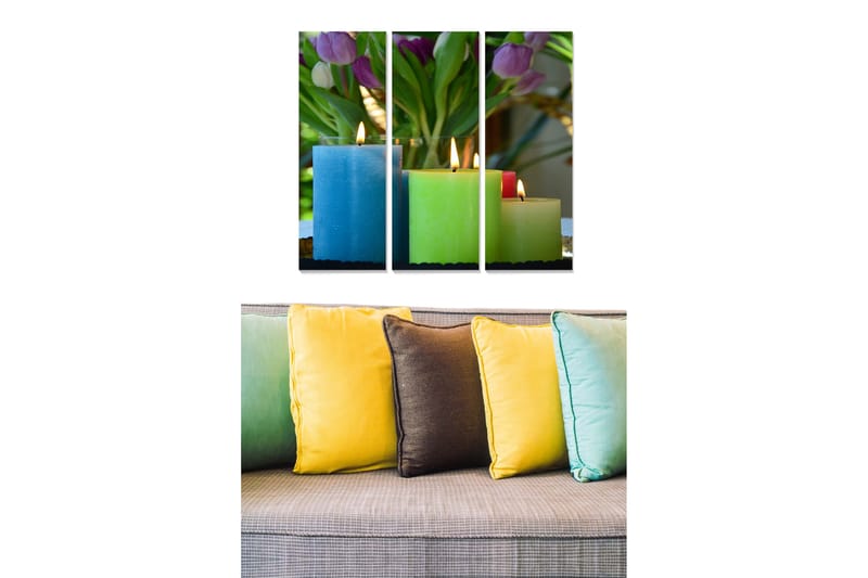 CANVASTAVLA Floral 3-pack Flerfärgad 20x50 cm - Inredning & dekor - Tavlor & konst - Canvastavla