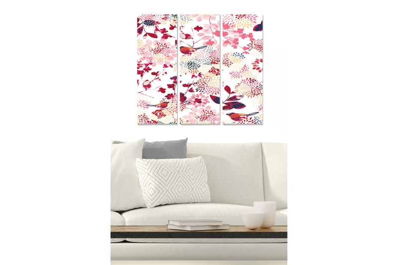 CANVASTAVLA Floral 3-pack Flerfärgad 20x50 cm - Inredning & dekor - Tavlor & konst - Canvastavla