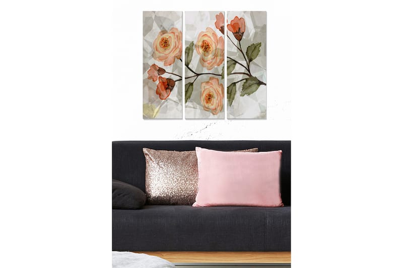 CANVASTAVLA Floral 3-pack Flerfärgad 20x50 cm - Inredning & dekor - Tavlor & konst - Canvastavla