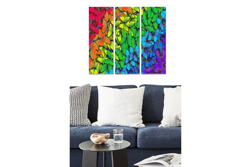 CANVASTAVLA Floral 3-pack Flerfärgad 20x50 cm - Inredning & dekor - Tavlor & konst - Canvastavla