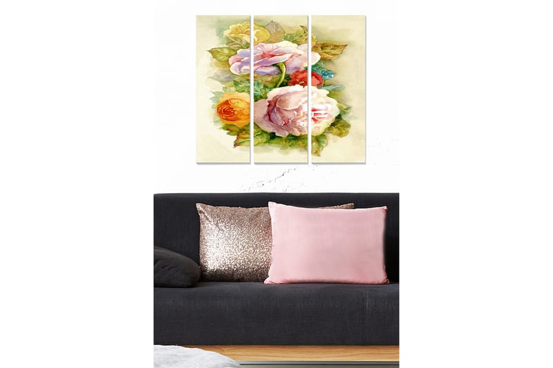 CANVASTAVLA Floral 3-pack Flerfärgad 20x50 cm - Inredning & dekor - Tavlor & konst - Canvastavla