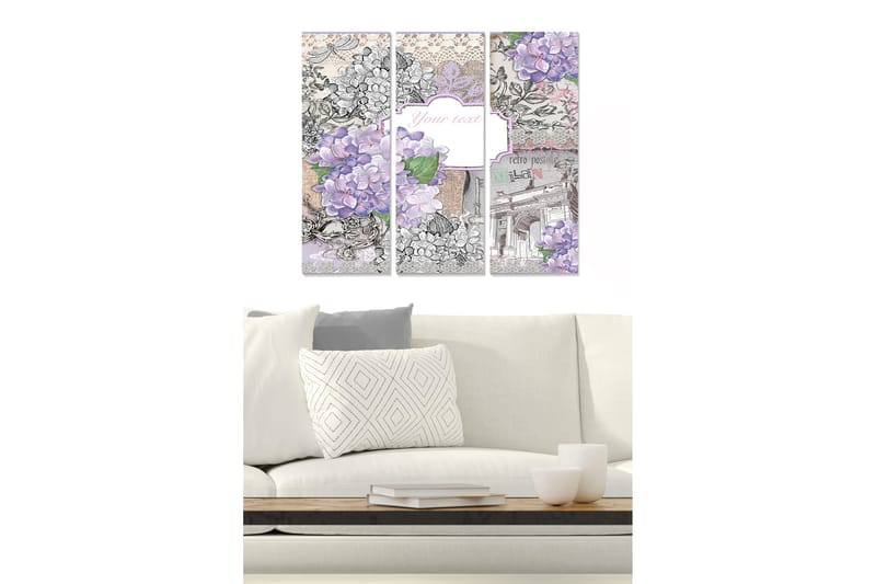 CANVASTAVLA Floral 3-pack Flerfärgad 20x50 cm - Inredning & dekor - Tavlor & konst - Canvastavla