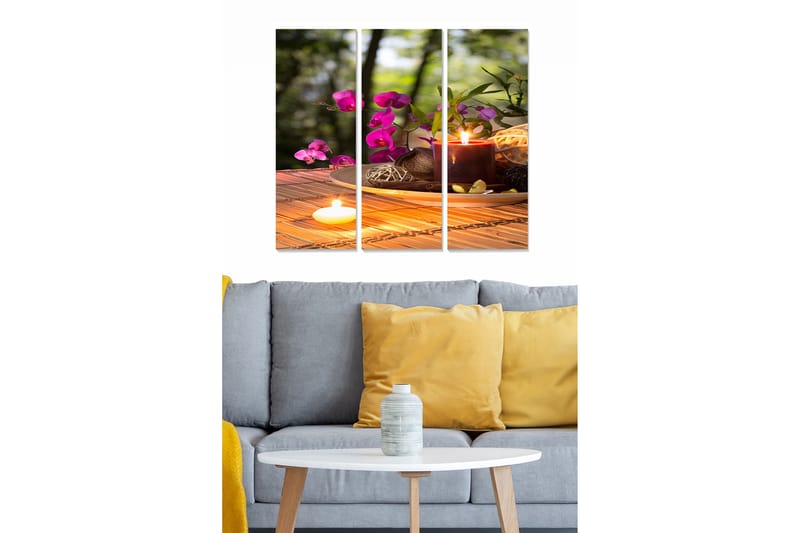 CANVASTAVLA Floral 3-pack Flerfärgad 20x50 cm - Inredning & dekor - Tavlor & konst - Canvastavla