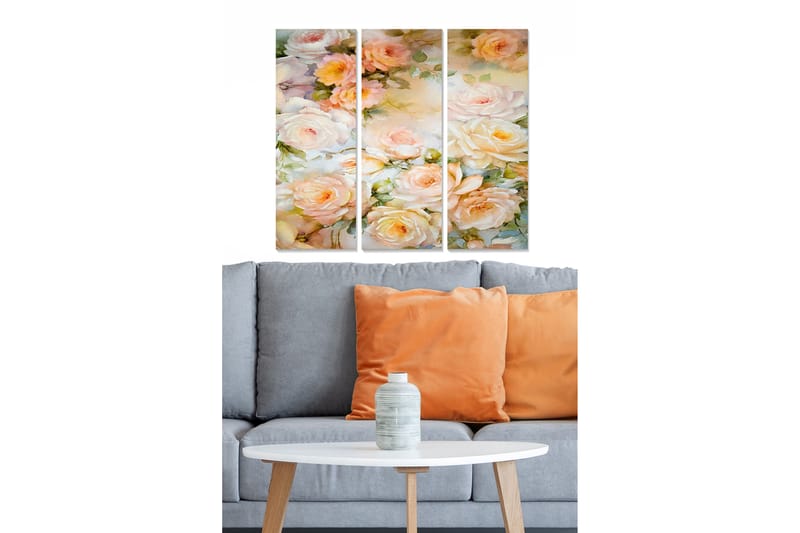 CANVASTAVLA Floral 3-pack Flerfärgad 20x50 cm - Inredning & dekor - Tavlor & konst - Canvastavla