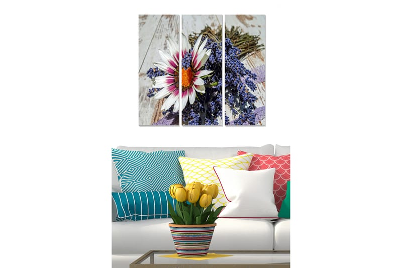 CANVASTAVLA Floral 3-pack Flerfärgad 20x50 cm - Inredning & dekor - Tavlor & konst - Canvastavla