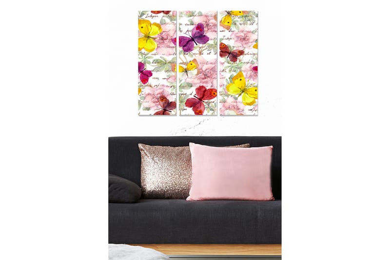 CANVASTAVLA Floral 3-pack Flerfärgad 20x50 cm - Inredning & dekor - Tavlor & konst - Canvastavla